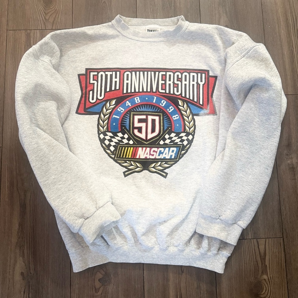 Vintage 1998 NASCAR 50th Anniversary Sweatshirt Tultex XL Big Graphic USA